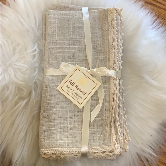 Homewear Willow 4-Pc. Napkin Set beige new - Picture 1 of 3